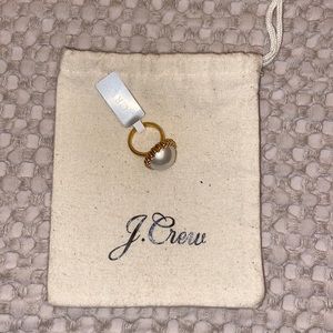 J. Crew gold and pearl ring